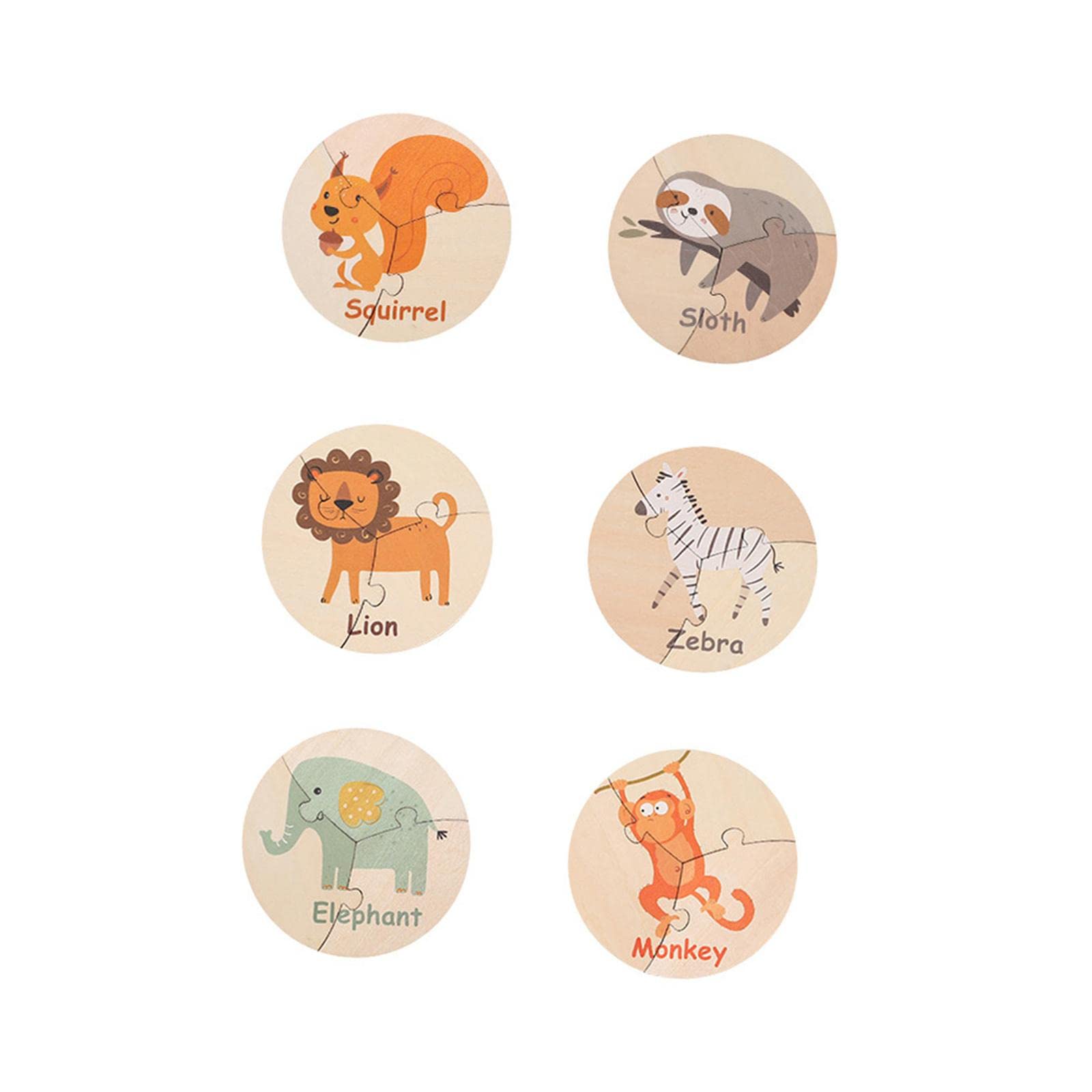 Jazzy Pearls 6 Pieces Montessori Wooden Puzzles Colors Shapes Learn For Kids Ages 35 Squirrel Suit|Toys & Hobbies | Educational