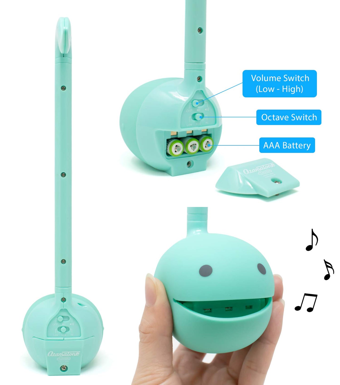 Otamatone Japanese Electronic Musical Instrument Portable Music Synthesizer From Japan By Maywa Denki Studio Award Winning, Educational Fun Gift For Children, Teens & Adults - Mint, Strawberry Set