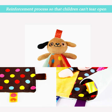 Inchant Taggie Taggy Baby Security Blanket With Tags Toddler Comforter Blanket Stuffed Animal Plush Toy Brown Dog