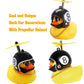 Wonuu Rubber Duck Car Decorations Cute Yellow Duck Car Dashboard Ornaments With Propeller (W-8&Black)