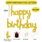 Toniful Gold Happy Birthday Balloons Banner, 16 Inch Mylar Foil Script/Cursive Letters Birthday Sign Banner Balloon Reusable Mat