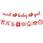 2Pcs Strawberry Baby Shower Decorations Banner Berry Sweet Baby Girl Banner Strawberry Fruit Themed Baby Shower Decorations For