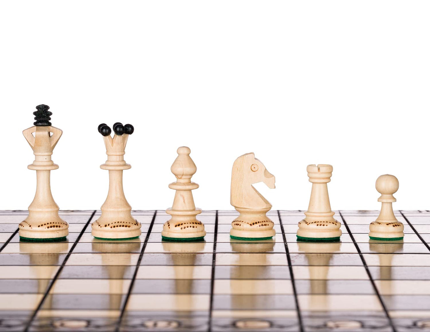 Beautiful Handcrafted Wooden Chess Set with Wooden Board and Handcrafted Chess Pieces - Gift idea Products (16 (40 cm) Black),