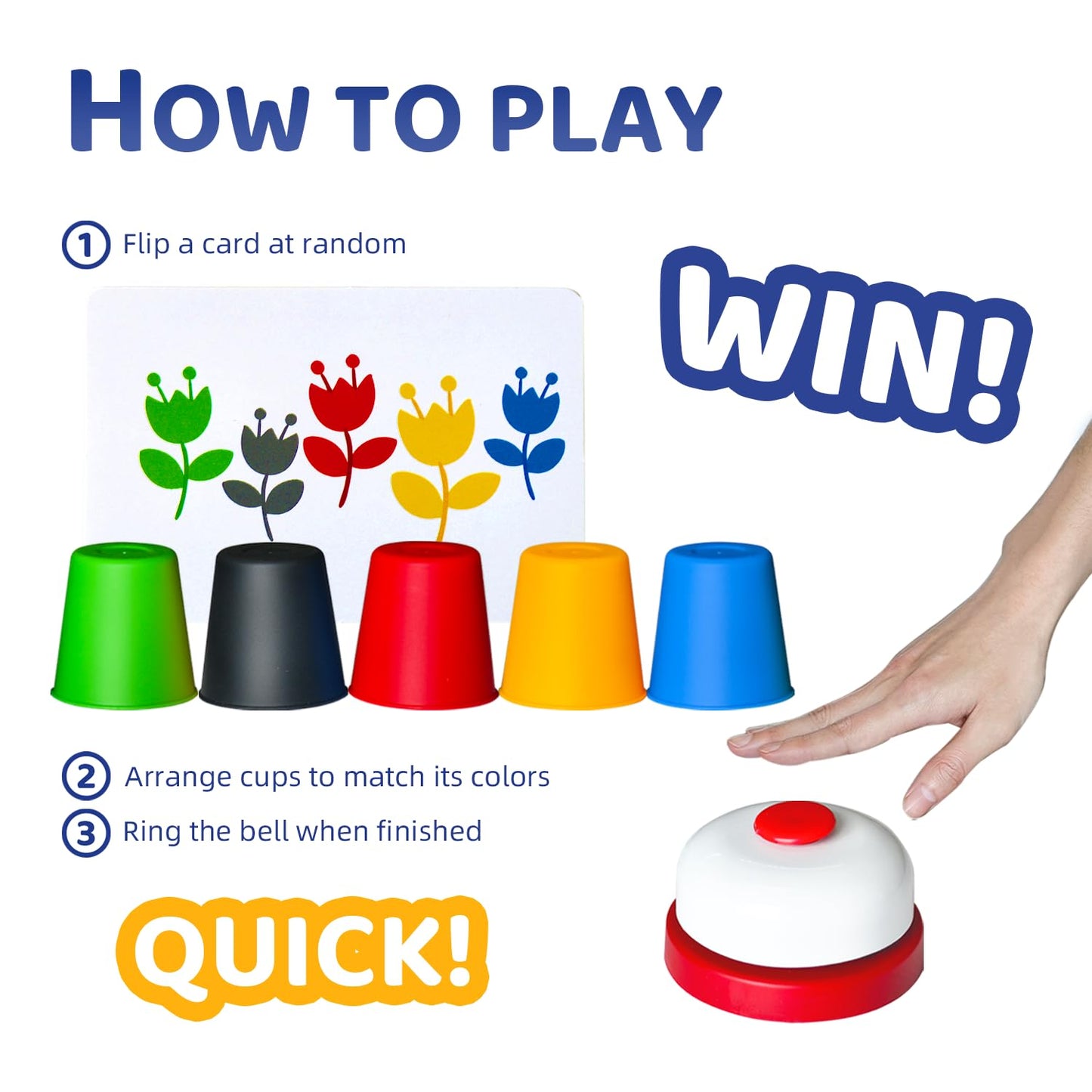 Pairez Toys Quick Stacking Cups Games For Kids, Classic Matching Cup Game, Speed Match Cups Games, Parent-Child Interactive Toys With 24 Cards & 30 Cups, Family Games For Party Or Travel