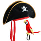 UOIENRT 2Pcs Pirate Hat Hat Skull Print & 10in Stuffed Parrot on Shoulder Pirate Costume Accessories for Halloween, School Play,
