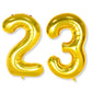 Flyloons 23 number Golden Foil Balloon 16 inch Size Birthday Decoration Items Pack of 2 | 23rd Year Balloons | Twenty Three