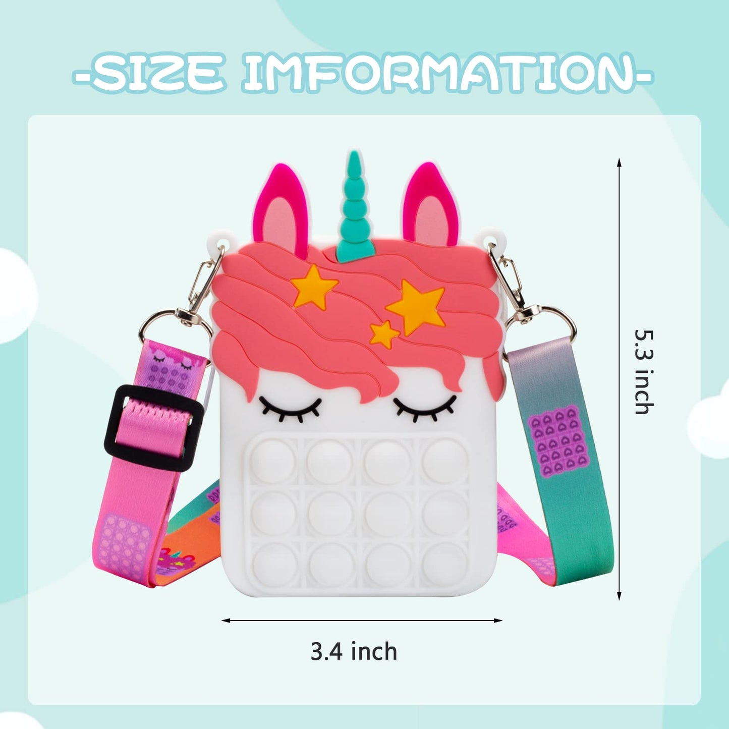 Unicorn Sensory Silicone Fidget Backpack Bone White, for Kids & Fidgeting