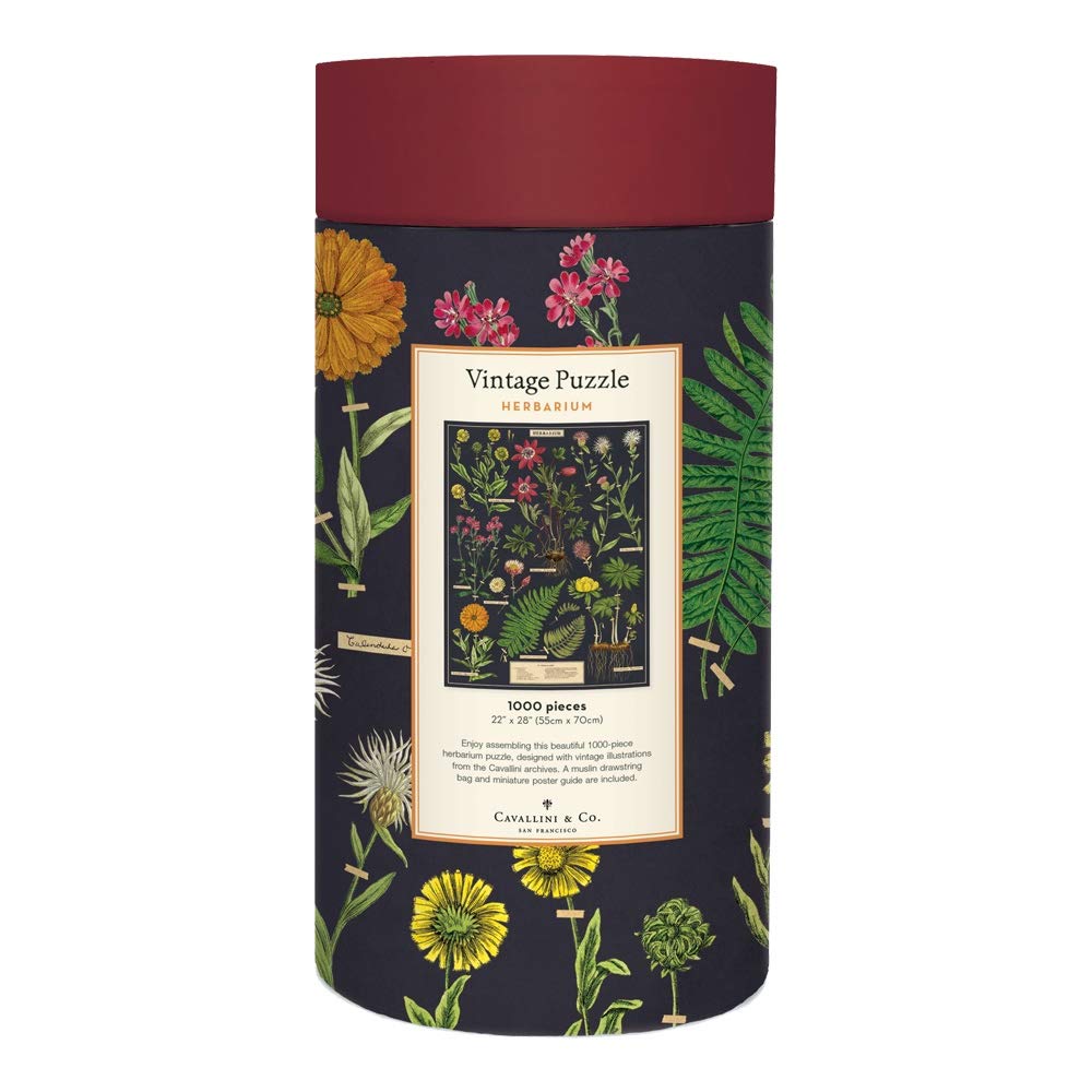 CAVANILLI & CO. Herbarium 1,000 Piece Puzzle, Multi Color, Paperboard Material, Model PZL/HERBARIUM