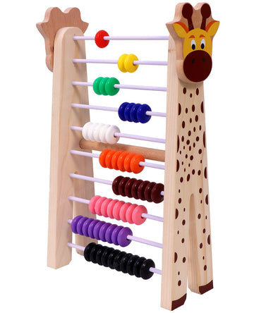 Toyshine Giraffe Wooden Abacus And Learning Play Center - Multi Color, Kid