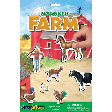 Playmonster Create-A-Scene - Farm - Magnetic Playset - Portable Mess-Free Magnet Activities - Creative Fun - For Ages 3+
