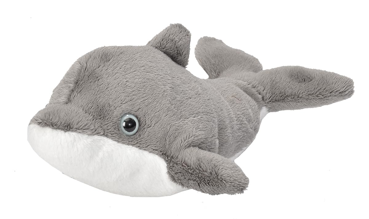 Wild Republic Pocketkins Eco Dolphin, Stuffed Animal, 5 Inches, Plush Toy, Made from Recycled Materials, Eco Friendly