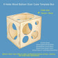 Auihiay 2-10 Inch Collapsible Wood Balloon Sizer Box Cube, Balloon Size Measurement Tool For Balloon Decorations, Balloon Arches, Balloon Columns (9 Holes)
