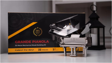 Metal-Time Grand Piano, 3D Metal Model Kit, Grand Piano 3D Puzzle, Two Colors Design Grande Pianola Model, Sankyo Music Box With