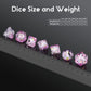 Purple Car Dice Set D&D, DNDND Resin 7 DND Die with Velvet Pouch for Dungeons and Dragons D&D Rolling Games and Tabletop Games(P