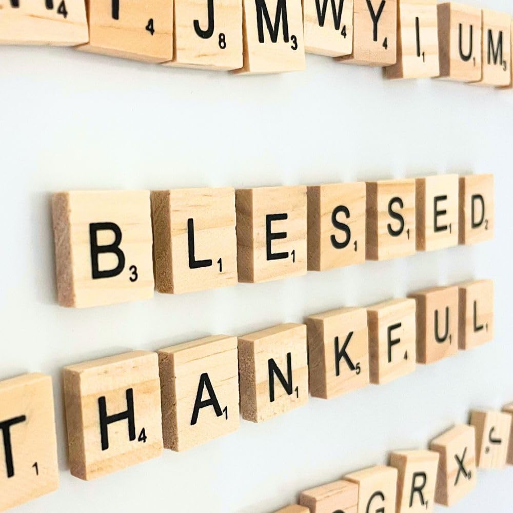 YJ PREMIUMS 200 PC Large Brown Wooden Magnetic Letter Tiles for Fridge & Learning - Alphabet Game Board Magnets