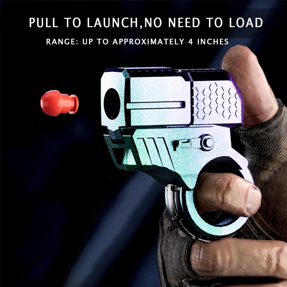 Metal Fidget Ring Fidget Toy Small Toy Fingertip Launcher for Adults, Fidget Toys Sensory Toys (Matt Black)