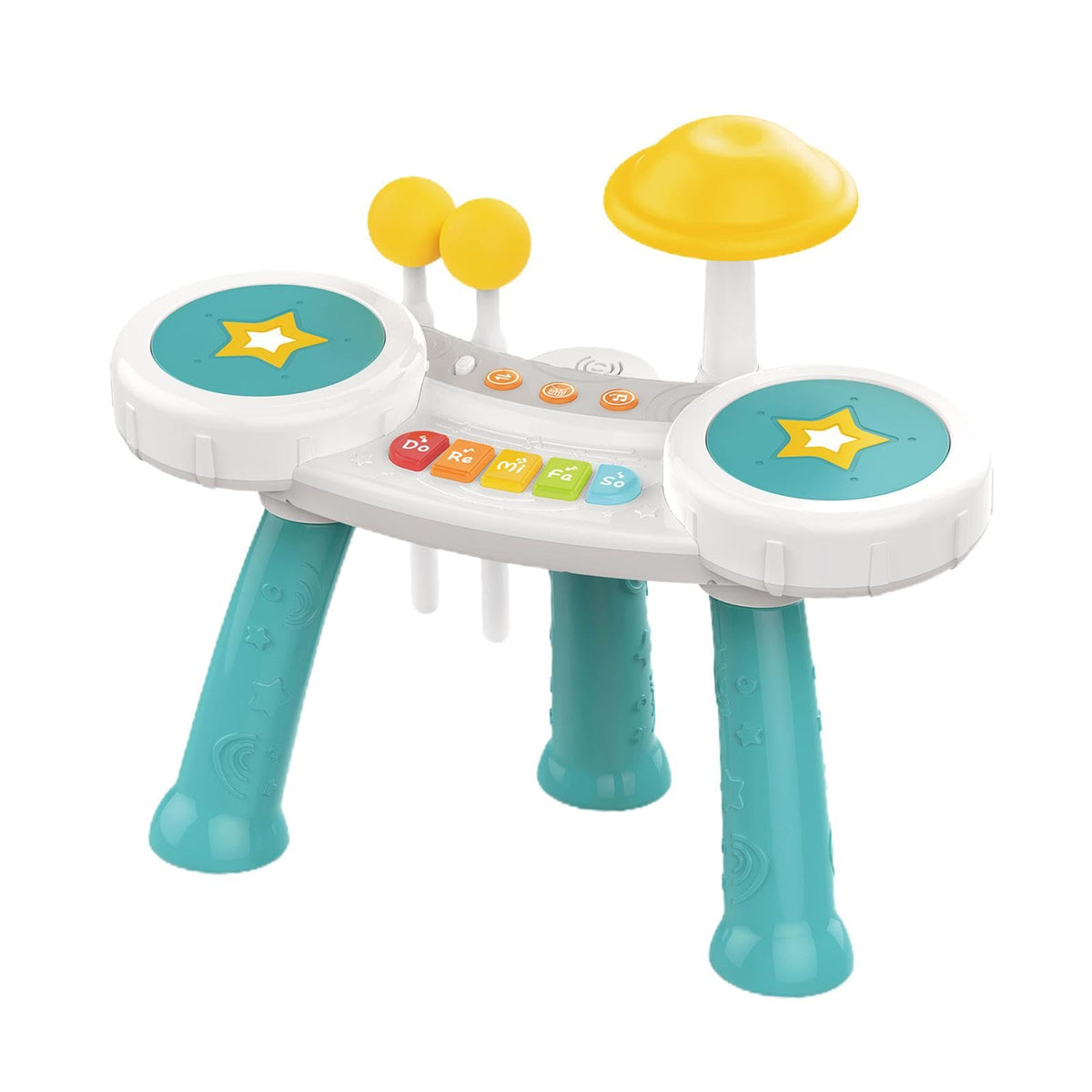 Ilsmysutra Kids Drum Toy Preschool Learning Toy Baby Drum Piano Set For Kids Boys Gifts Blue