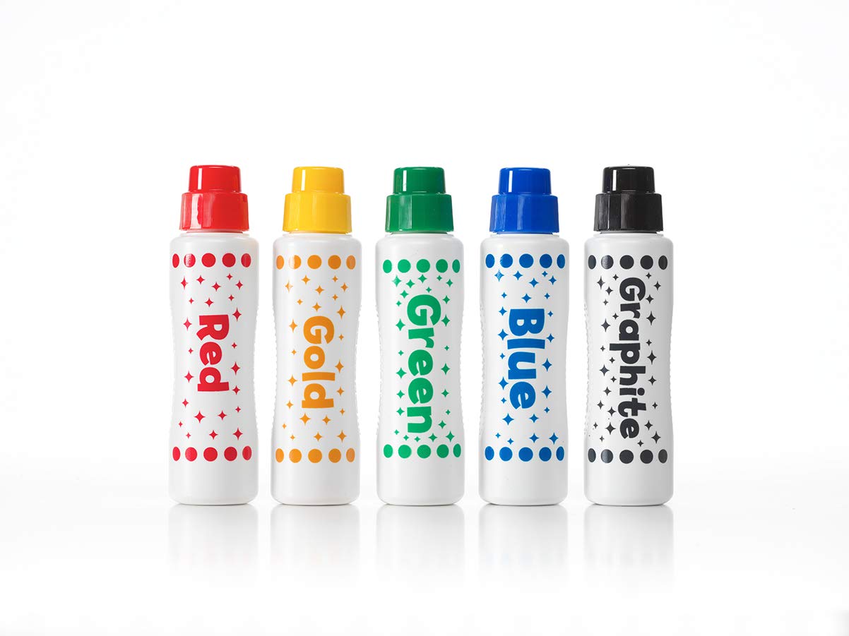 Kids Washable Dot Art Markers - New Metallic Shimmer Paint Daubers Non-Toxic For Children, Toddlers Preschool and Kindergarten T