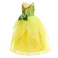 Rosadage Princess Costume For Girls Dress Up Role Play Halloween Cosplay Outfits With Accessories (Green, 150 (9-10T))