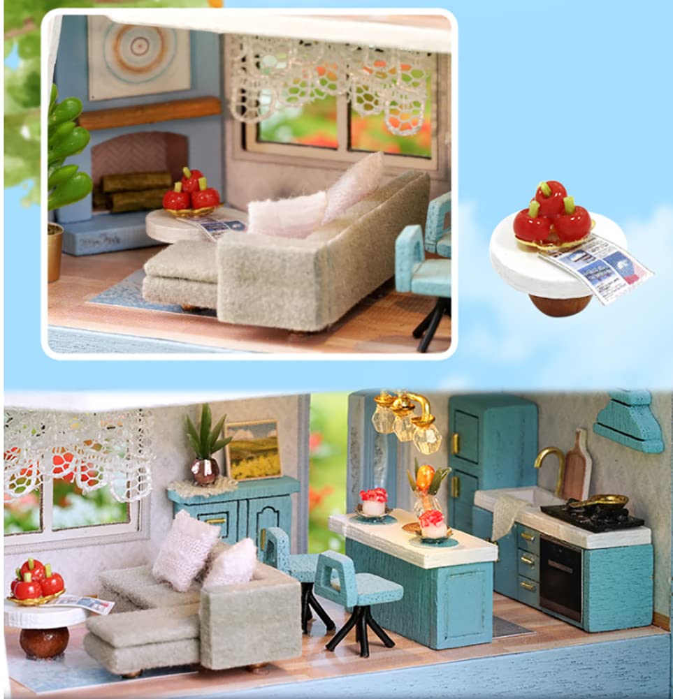 Montidey DIY Miniature Wooden Dollhouse Furniture Kit, 1:24 Scale, LED, One Size, Molan House