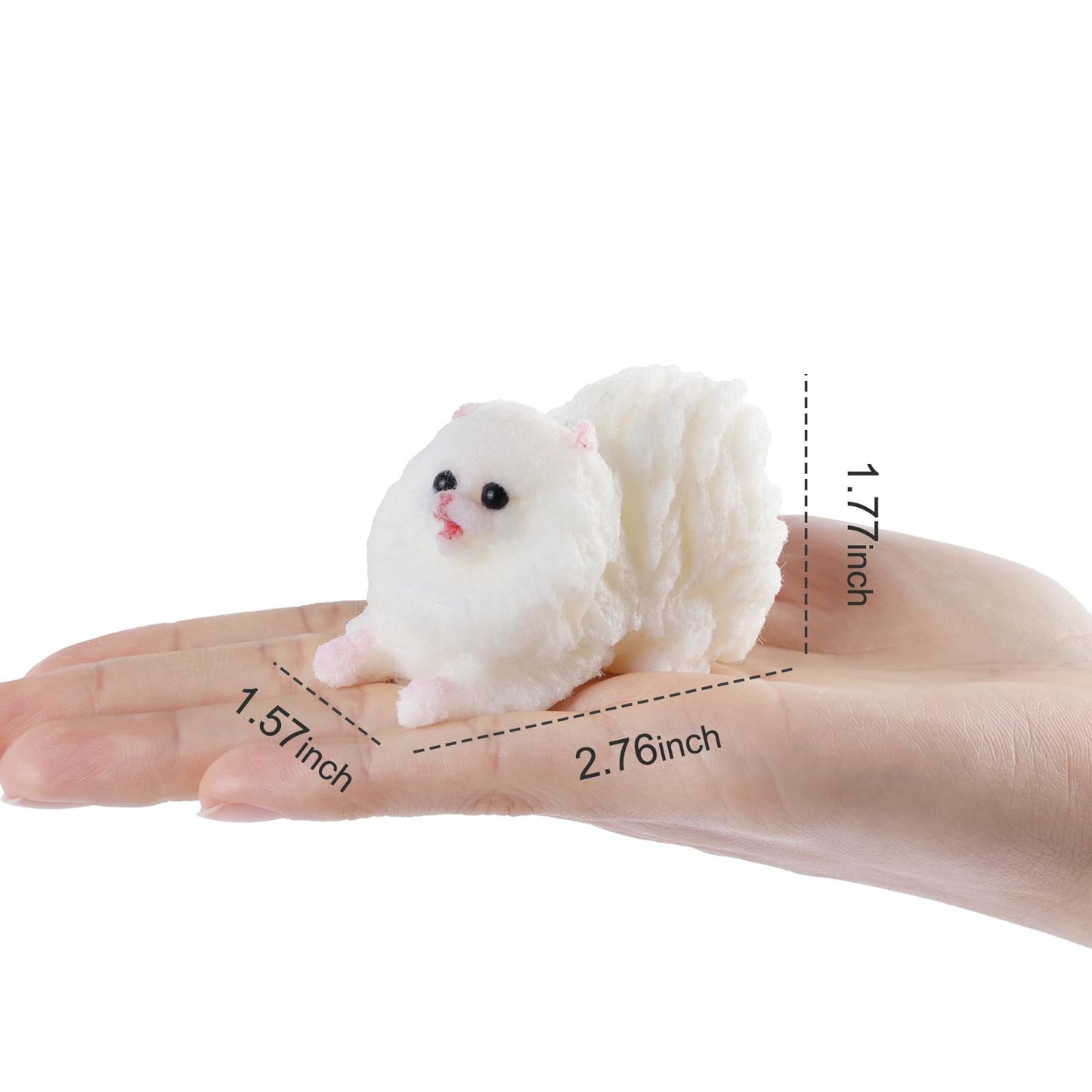 Mini Dog Taba Squishy Kit - Cute Pomeranian Squeeze Toy for Kids (White)
