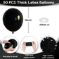 Jobkoo Black Balloons 12 Inch, 50Pcs Black Balloon Matte Black Latex Balloons For Arch Black Party Helium Balloons For Birthday