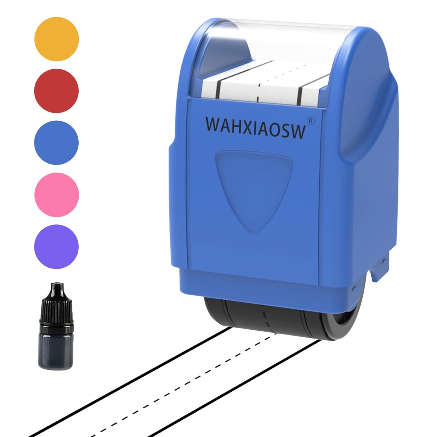 Handwriting Lines Stamp Roller Self-Inking Line Rolling Stamps Handwriting Practice Tool For Teachers Kids Kindergarten (Blue)