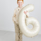 Cream Number 7 Balloon 40 Inch, 7 Balloon Number, 7Th Birthday Decorations, Cream Party Supplies For Boys Girls