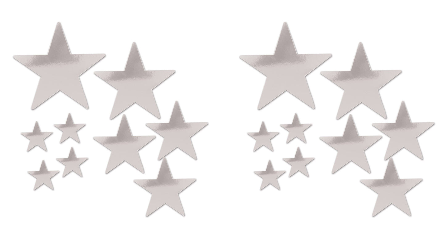Beistle Beistle , 18 Piece Packaged Foil Star Cutouts, Assorted Sizes (Silver), Assorted Sizes, Silver