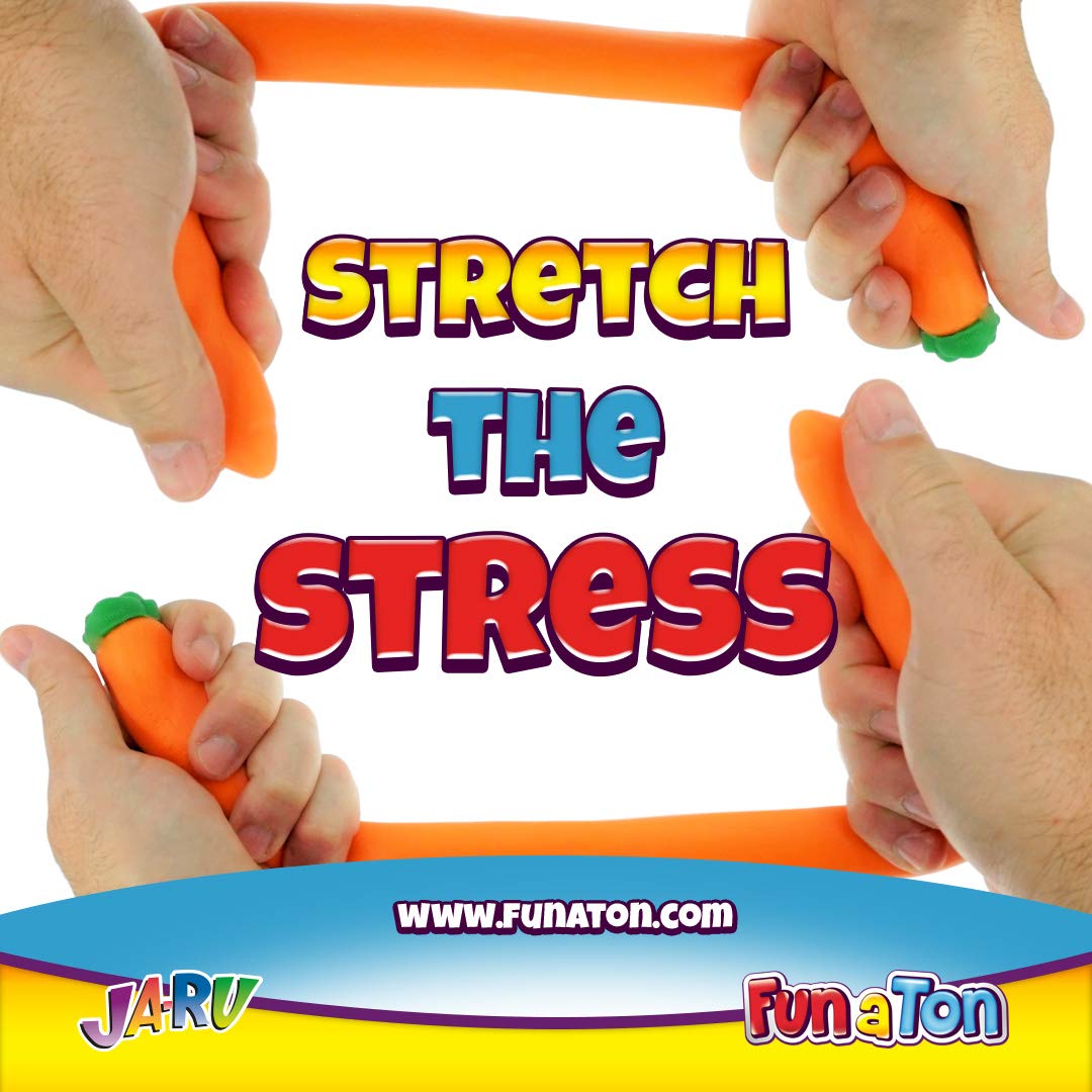 JA-RU 3 Pack Squishy Poop, Carrot & Banana Fidget Toys - Slow Rising Stress Relief Squeeze Toys for Kids, Funny Gag Gifts, Party Favors