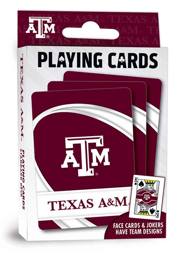 Masterpieces Family Games - Ncaa Texas A&M Aggies Playing Cards - Officially Licensed Playing Card Deck For Adults, Kids, And Family