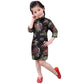 Hooyi Chinese Girls Dress Peony Rose Qipao Half Sleeve Cheongsam Wedding Dresses Princess Birthday Party Costume (Black,10)