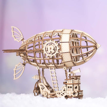 Rolife 3D Wooden Puzzle Airship For Kids, Wooden Airship Model For Adults Model Building Kit, Educational Brain Teaser For Adults To Build, For Kids Ages 8-10 (Airship/7.1In*5In*6.5In)