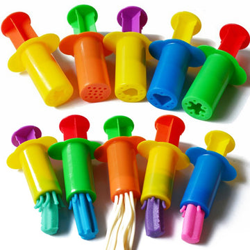 Rimobul Assorted Designs Dough Extruders Set - Set Of 10 - Assorted Colors