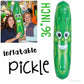 Giant Jumbo 36'' Green Inflatable Smiling Pickle Head (3 FEET) Vinyl. Blow Up Face Beach Pool Float Noodle Gag Prank Joke Party
