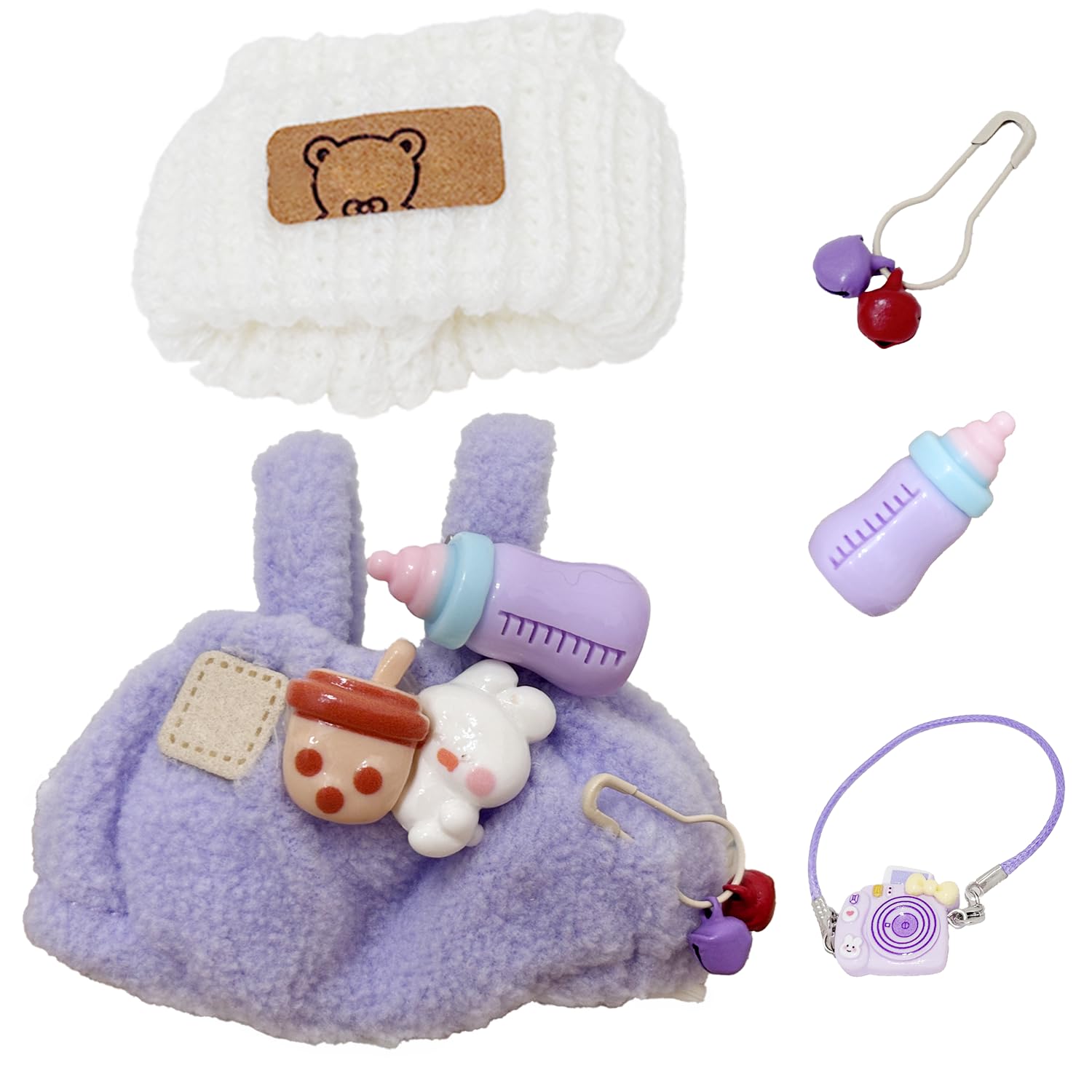 Clothes for 17cm Doll  Cute Outfit Set for 17cm Dolls  Adorable Dress-Up Accessories for (Pink Bottle)