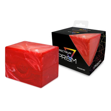 Bcw Spectrum Prism Deck Case - Carnelian Red - 1 Ct | Secure Snap Closure Card Deck Case | Fits 100 Double-Sleeved Cards | Tradi