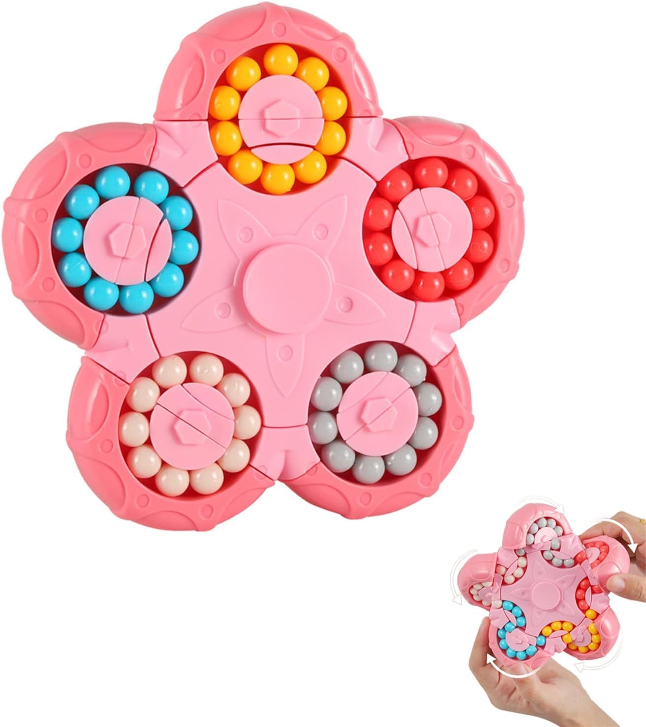 Yudansi Magic Bean Puzzle Toy, Rotating Magic Bean Fidget Toys 2-In-1, Magic Ball Brain Teaser Stem Game, Gift For Kids Boys Girls Age 3+, 5-7, 8-12, Teen, Adult Fo Valentine'S Day Birthday Gifts