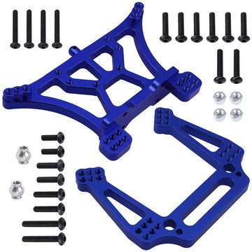 Hobbypark Aluminum Front & Rear Shock Tower Mounts For 1/10 Traxxas Slash 2Wd, Rustler Vxl, Bandit, Replace Part 3638 3639 (Navy