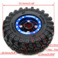 Hobbysoul Adjustable Offset Rc 1.0 Wheels And Tires, 1/24 Tires & Heavy 1.0 Beadlock Wheels Blue Black For 1:24 Rc Crawler Axial