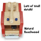 Wooden Wheels Natural Beechwood Chunky Cars and Vehicles Imagination Generation | For Children +12 Months | Red Firetruck