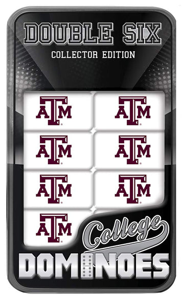Masterpieces Game Day - Ncaa Texas A&M Aggies - 28 Piece Team Logo Double Six Domino Set