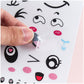 Diyfixlcd 16pcs Cute Cartoon face Stickers Expression Stickers with Colorful Eyes Nose Mouth Creative Stationery Sticker for Sui