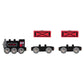 Hape Steam-Era Freight Train | Classic Black & Red Childrens Locomotive Toy with Unloadable Freight Wagons