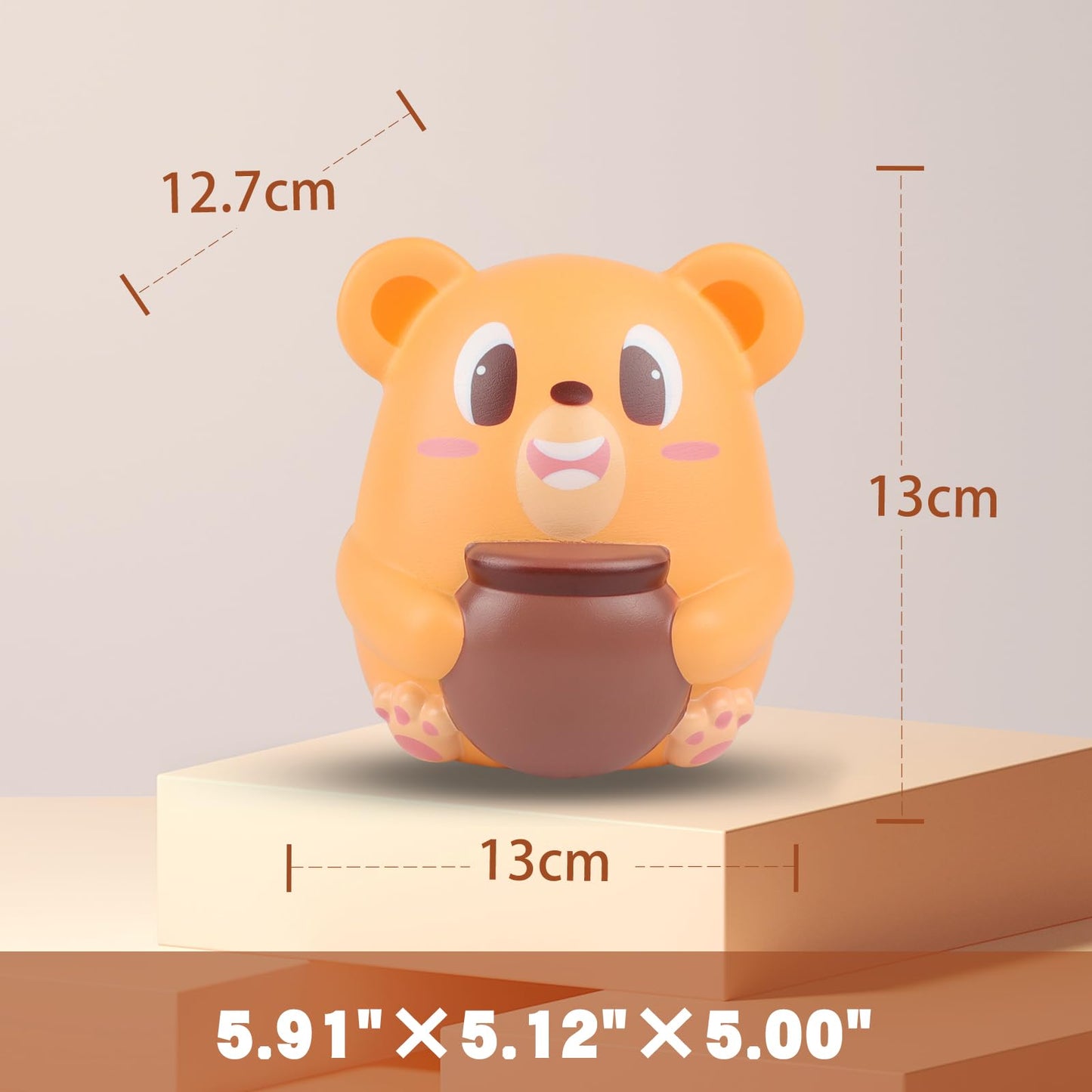 Anboor 5.9' Squishies Jumbo Bear Hug Honeypot Slow Rising Scented Kawaii Squishies Animal Toy For Collection Stress Relief Kid'S Toys (Light Brown)