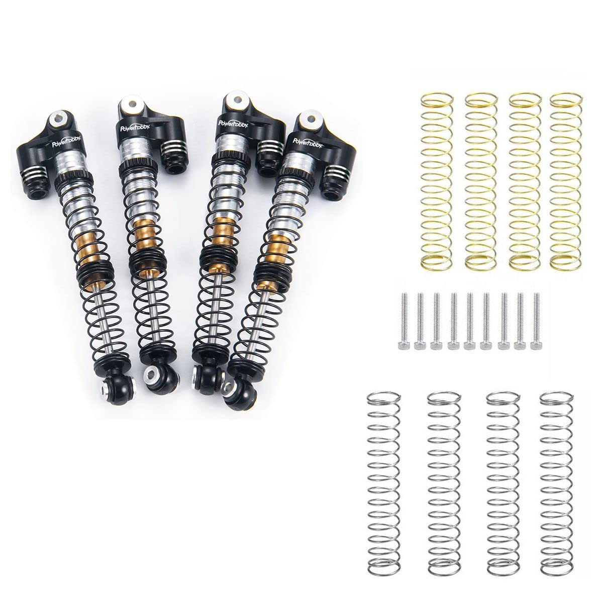 Powerhobby 1/24 Axial SCX24 Aluminum 58mm Long Travel Shocks (Black)