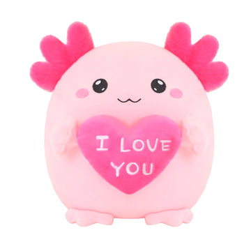 Finebee Axolotl Stuffed Animal, Loving Axolotl Plush Toys With Holding Heart I Love You For Valentine'S Day, Sweet Romantic Anni