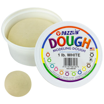 Hygloss Play Modeling Dough - White Dough Unscented - Safe & Non-Toxic For Kids Arts & Crafts - Party Favors - Classroom Supplies - 1Lb