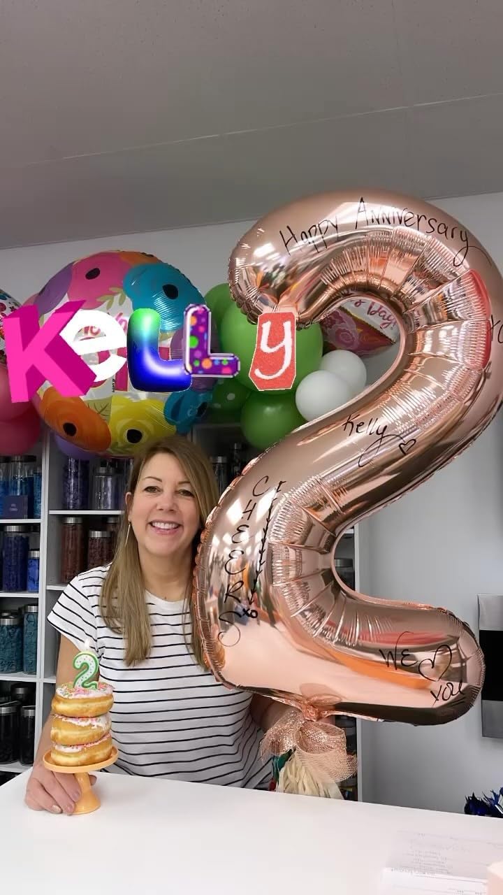 Rose Gold 8 Balloon, Number Balloons 40 Inch, 8Th Birthday Decorations For Boys Girls, Birthday Balloons, Rose Gold Party Suppli
