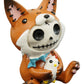 Ebros Furry Bones Fen Fen The Fox Skeleton Figurine 3' H Furrybones Red Fox With Chicken Doll Costume Hooded Voodoo Skeletons Skulls Macabre Collectible Sculpture Decorative Accent